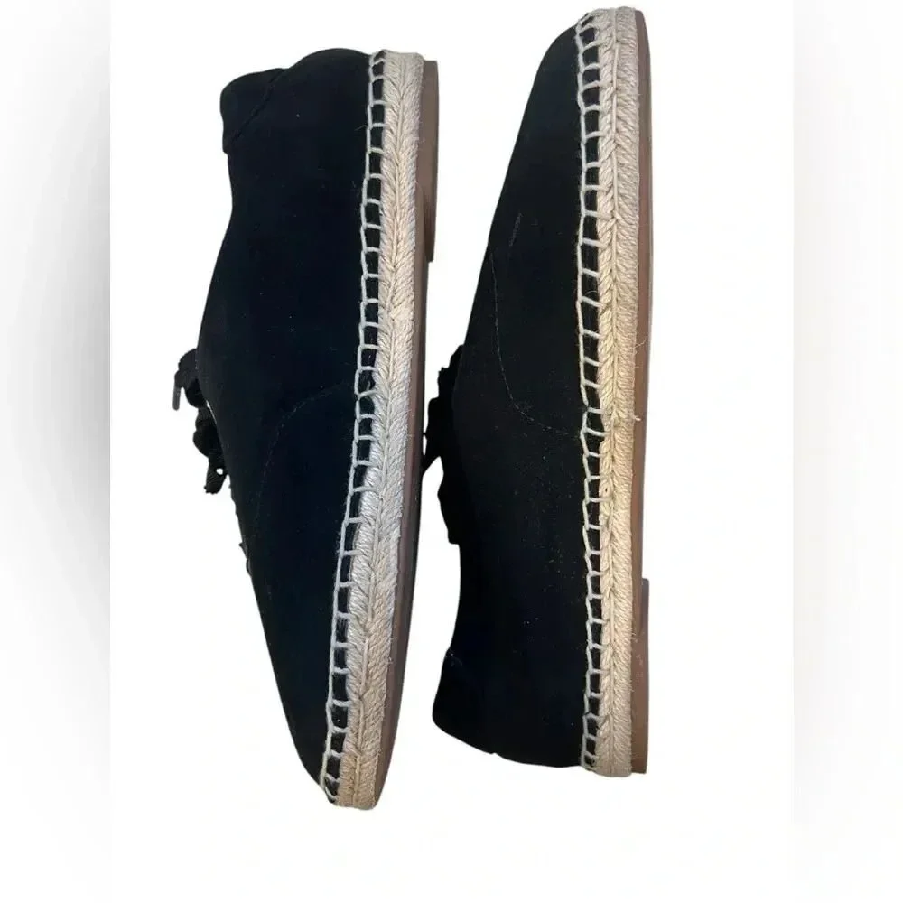 VIONIC black suede Sandy Espadrille Laced Flats women’s size 9 comfort shoe